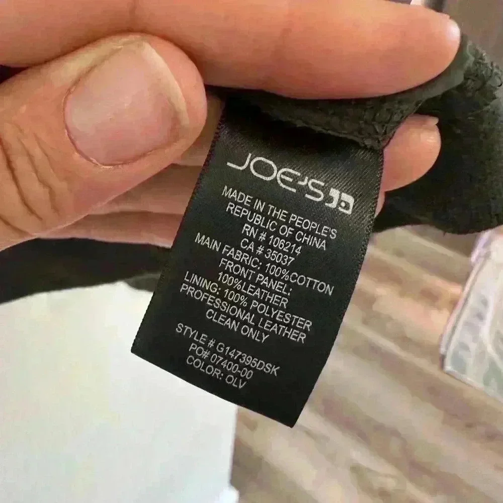 Joes bomber jacket Size Large Charcoal Grey/Black LEATHER and 100% Cotton unisex - Picture 5 of 7